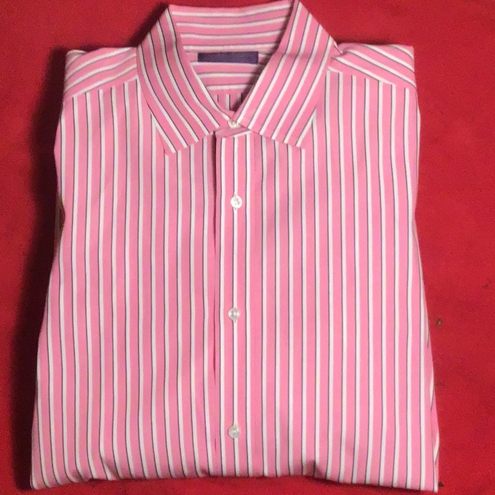 Ralph Lauren Purple Label Men’s Dress Shirt pink stripe sz XL